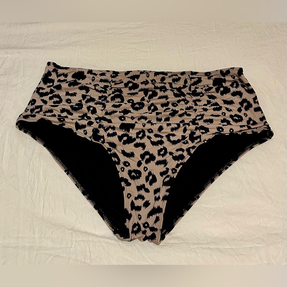 Leopard Print High-Waisted Bikini Bottoms XXL